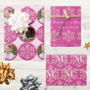 Feuille De Papier Cadeau Snowflake Berry Bling Classic 2 Photo Noël