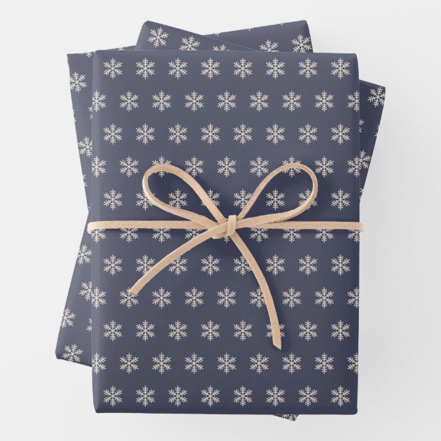 Feuille De Papier Cadeau Snowflake Blue (En situation)