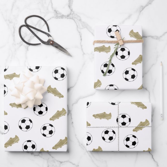 Feuille De Papier Cadeau Soccer Classique Moderne Nettoie Ball (Recto)