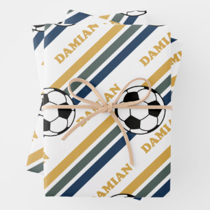 Feuille De Papier Cadeau Soccer rétro Damian