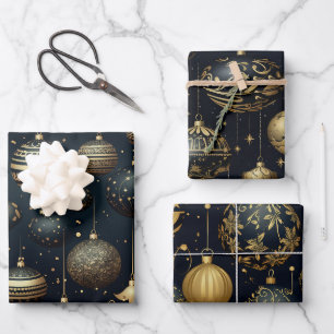 Feuille De Papier Cadeau Soirée étincelante Noël ornemental