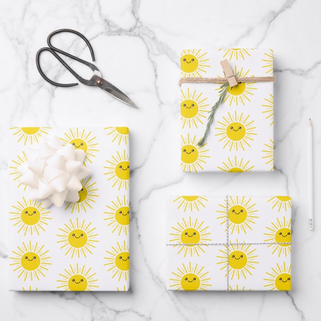 Feuille De Papier Cadeau Soleil (Recto)