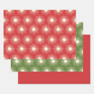Feuille De Papier Cadeau Soleil de Noël moderne du Moyen-siècle