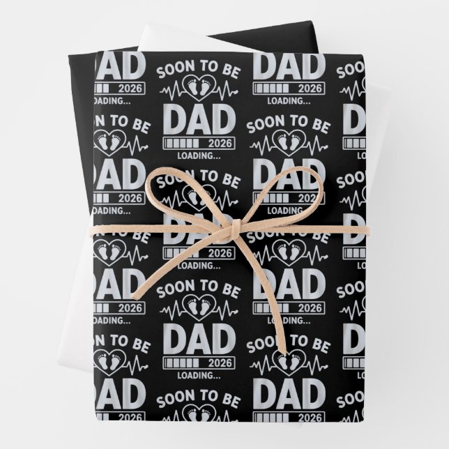 Feuille De Papier Cadeau Soon to Be Dad 2026 Loading Pregnancy Announcement (En situation)