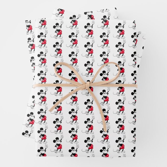 Feuille De Papier Cadeau Souris classique Mickey | Cool au-delà des années (En situation)