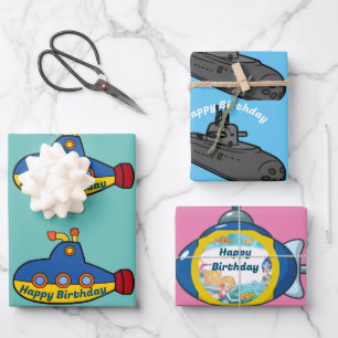 Feuille De Papier Cadeau Sous-marin de portée supérieure
