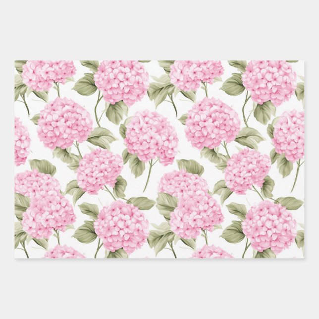 Feuille De Papier Cadeau Southern Pink Hydrangea Wrapping Paper (Devant)