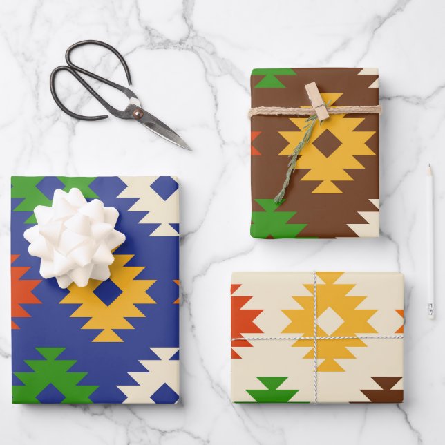 Feuille De Papier Cadeau Southwestern Pattern (Recto)