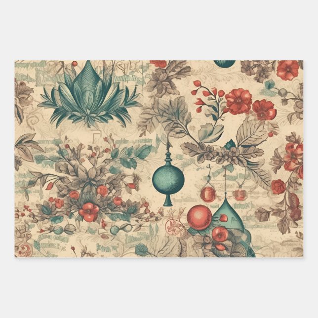 Feuille De Papier Cadeau Souvenirs rétro (Devant)