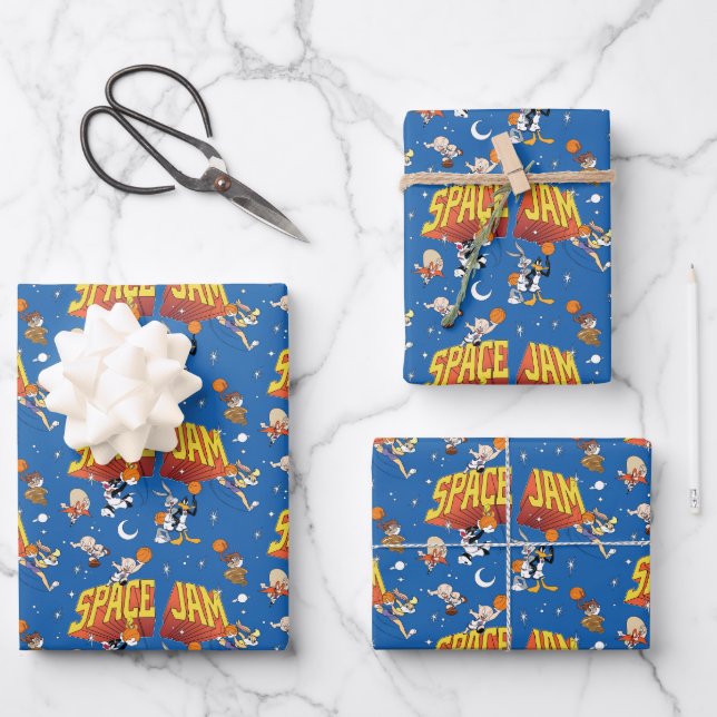 Feuille De Papier Cadeau SPACE JAM™ TUNE SQUAD™ Outter Space Pattern (Recto)