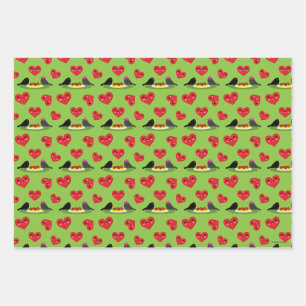 Feuille De Papier Cadeau Spaghetti Boules de viande Romantique Date Motif