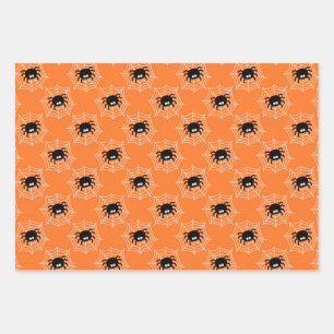 Feuille De Papier Cadeau Spiders Citrouille sorcière casquette Conception H