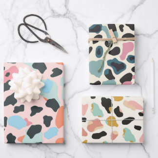 Feuille De Papier Cadeau Spots branchés Pastel Leopard