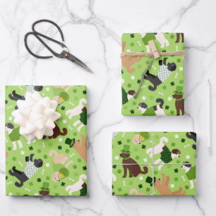 Feuille De Papier Cadeau St. Patrick's Day Labradoodle / Goldendoodle
