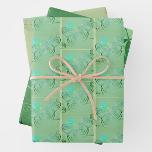 Feuille De Papier Cadeau St. Patrick's Shamrock Pale Green