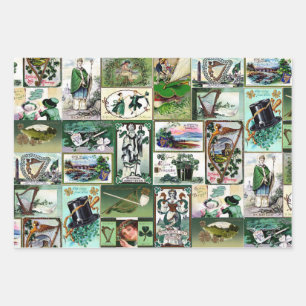 Feuille De Papier Cadeau St Patrick's vintage