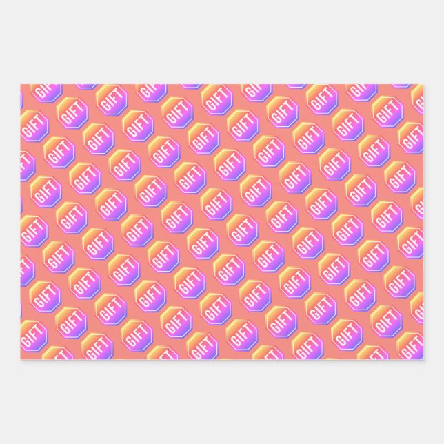 Feuille De Papier Cadeau STOP : GIFT y2k Funny Unique Novelty Simple Classi (Devant)