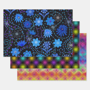 Feuille De Papier Cadeau Style hippie lumineux et magnifique
