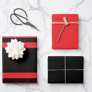 Feuille De Papier Cadeau Style rouge et noir