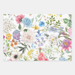 Feuille De Papier Cadeau Style vintage Coloré Design Floral