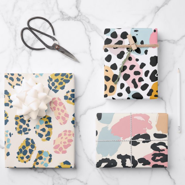 Feuille De Papier Cadeau Stylish Pastel Leopard Spots (Recto)