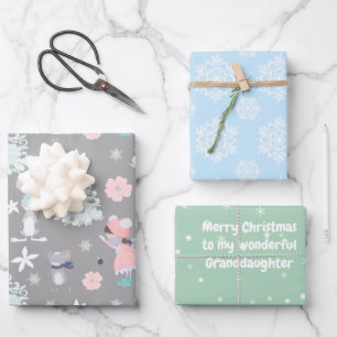 Feuille De Papier Cadeau Subtel 🎄 Pastel motif de Noël, texte personnalisé