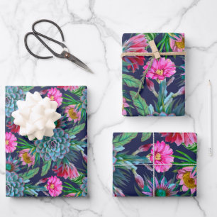 Feuille De Papier Cadeau Succulent jardin tropical