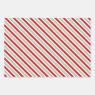 Feuille De Papier Cadeau Sucre de canne de menthe poivrée Motif (rouge/vert