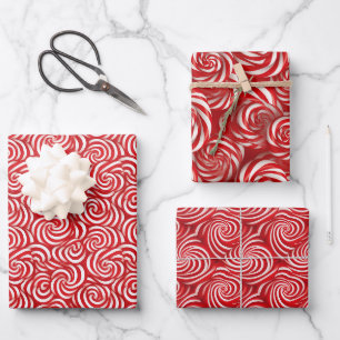 Feuille De Papier Cadeau Sucre de canne Delft Classique Pepperment Twist De