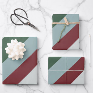 Feuille De Papier Cadeau Sucre de canne Motif rayé de Noël rayures