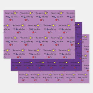 Feuille De Papier Cadeau Sun-Moon-and-Stars-