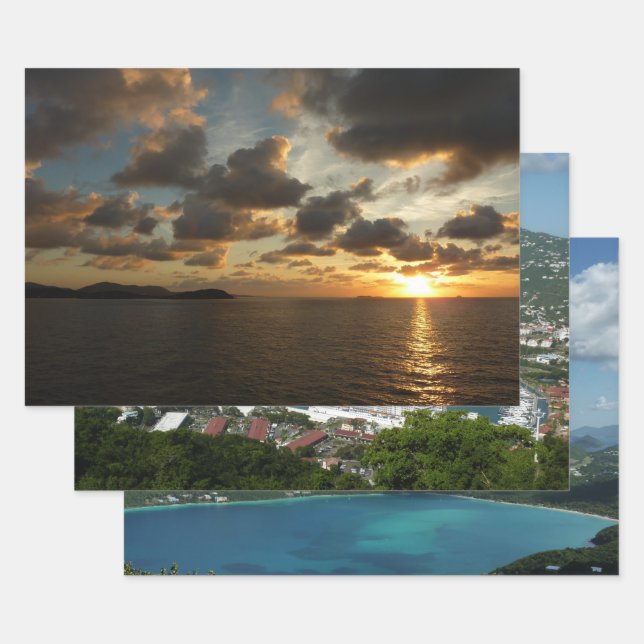 Feuille De Papier Cadeau Sunrise aux îles Virgin (Lot)