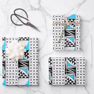 Feuille De Papier Cadeau Sunrise Sud-Ouest en Turquoise