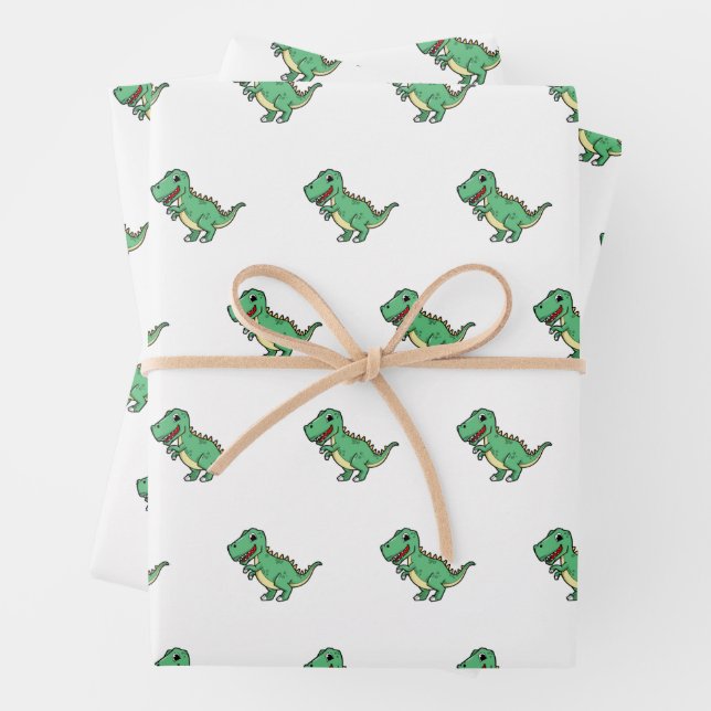Feuille De Papier Cadeau Super Cute Dinosaur (En situation)