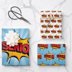Feuille De Papier Cadeau Super Hero Senior