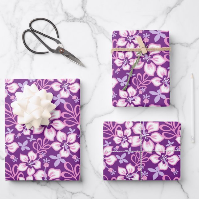 Feuille De Papier Cadeau Surf JUNGLE (COMBO PURPLE) (Recto)