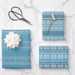 Feuille De Papier Cadeau Sweat de Noël moche bleu