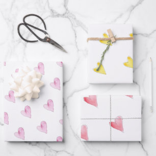Feuille De Papier Cadeau Sweet Hearts Art Love Rose Jaune Rouge Fun