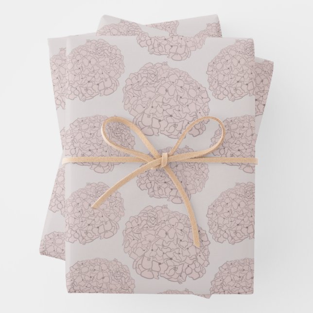Feuille De Papier Cadeau Sweet Pastel Blush Rose Girly Hydrangea (En situation)