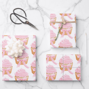 Feuille De Papier Cadeau Sweet Pink Cupcake Cadeau Wrap mignon & Festif