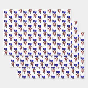 Feuille De Papier Cadeau Sweet Santa Claus visite Kansas