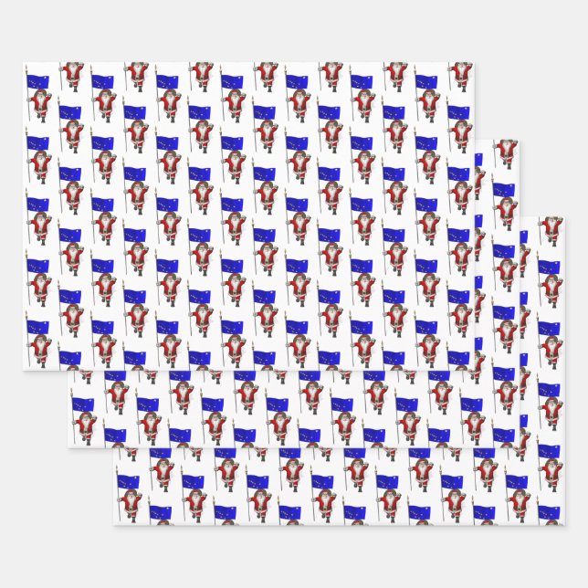 Feuille De Papier Cadeau Sweet Santa Claus visite l'Alaska (Lot)