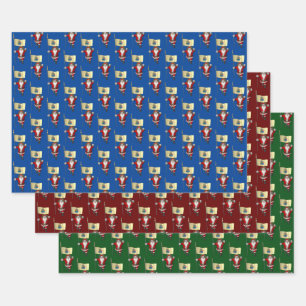 Feuille De Papier Cadeau Sweet Santa Claus visite le New Jersey