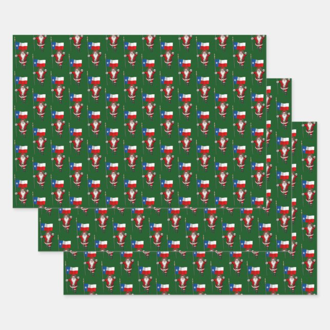 Feuille De Papier Cadeau Sweet Santa Claus visite le Texas (Lot)