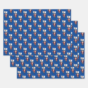 Feuille De Papier Cadeau Sweet Santa Claus visite l'Illinois