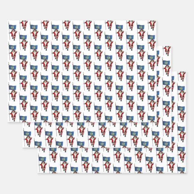 Feuille De Papier Cadeau Sweet Santa Claus visite Nebraska (Lot)
