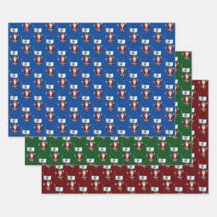 Feuille De Papier Cadeau Sweet Santa Claus visite Virginie-Occidentale