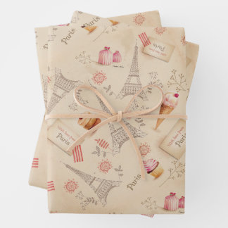 Feuille De Papier Cadeau Sweets Paris vintages