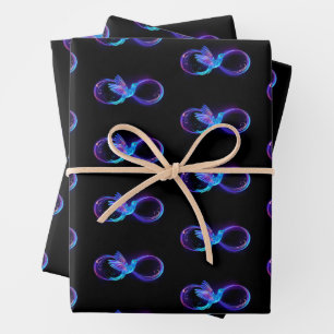 Feuille De Papier Cadeau Symbole de Neon Infinity par Glowing Hummingbird