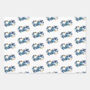 Feuille De Papier Cadeau Symbole infini de papillons Morpho bleus